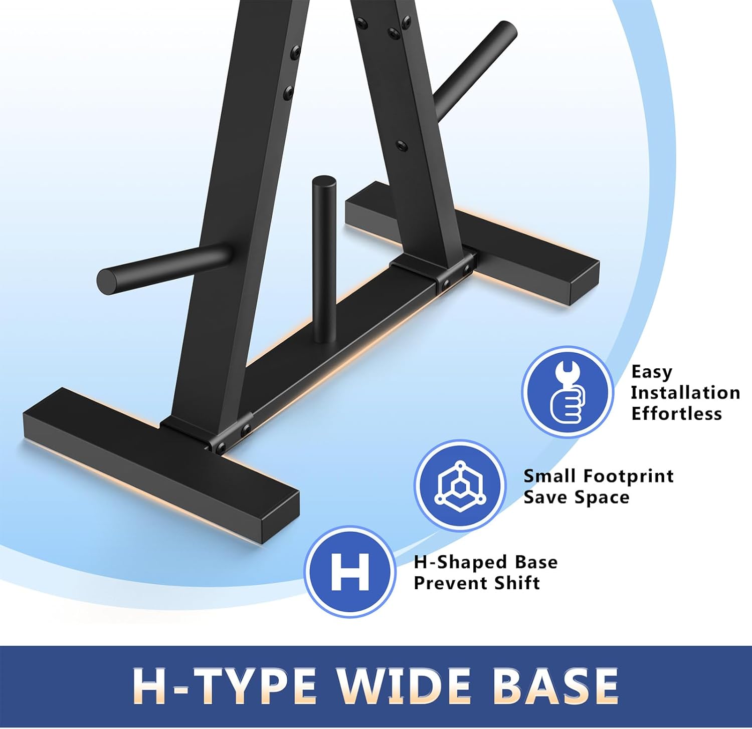 A-Frame Weight Plate Tree,Holds 300 lbs, Dumbbell Rack and Home Gym Storage Stand - Image 3