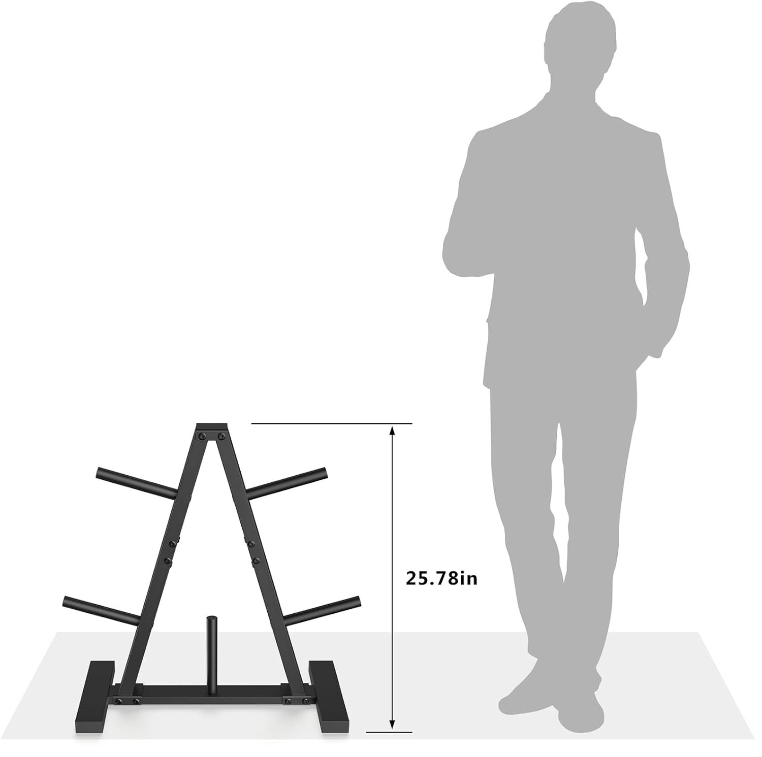 A-Frame Weight Plate Tree,Holds 300 lbs, Dumbbell Rack and Home Gym Storage Stand - Image 6