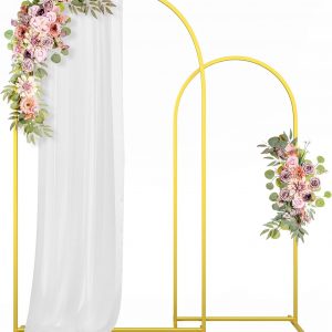 VividGreen Metal Arch Backdrop Stand,Set of 2(7.2ft & 6ft),for Wedding,Party,Birthday Decoration