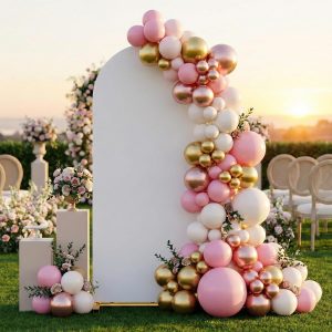 VividGreen 7.2 x 4FT Arch Backdrop Stand with White Arch Cover for Wedding,Ceremony,Birthday,Party Decor