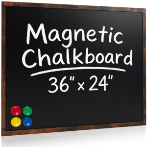 VividGreen 36" x 24" Wood Frame Magnetic Chalkboard Sign, Rustic Wood Framed Chalk Board for Wedding, Kitchen, Bar, Restaurant, Menu & Home Decor