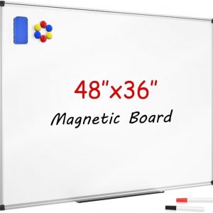 VividGreen 48" x 36" Magnetic Whiteboard Dry Erase Board with Aluminum Frame,for Kitchen, Memo, School, Home, Office