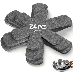 Surprizo Pot and Pan Protectors, Set of 24 and 3 Different Size, Cookware Dividers Pads/Stacking Pan Protectors/Pot Separators Pads for Protecting and Separating Pots Pans