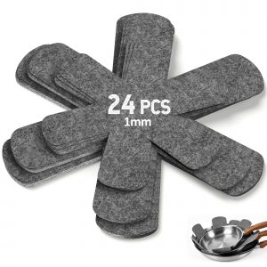 Surprizo Pot and Pan Protectors, Set of 24 and 3 Different Size, Cookware Dividers Pads/Stacking Pan Protectors/Pot Separators Pads for Protecting and Separating Pots Pans