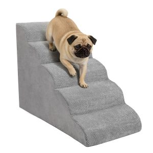 Heeyoo Assembled 5-Step High-Density Sponge Pet Steps, Gray