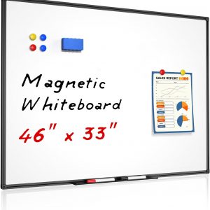 VividGreen 46" x 33" Magnetic Whiteboard Dry Erase Board with Aluminum Frame,for Kitchen, Memo, School, Home, Office