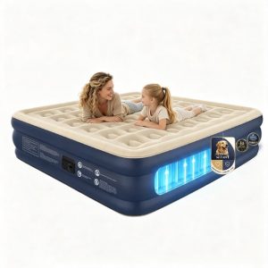 Maeytu King Size, Air Mattress with Built-in Pump, Inflatable Bed for Camping & Guests