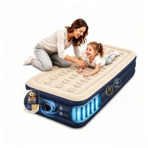 Maeytu Inflatable Bed for Camping and Guests Air Mattress with Built-in Pump, Twin Size